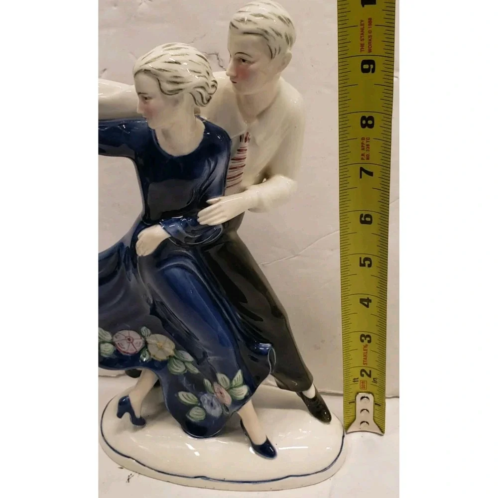 KATZHUTTE ART DECO PORCELAIN FIGURINE DANCING COUPLE C.1930'S GOLDSCHEIDER ERA - Picture 11 of 12